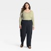 Women's Long Sleeve Lace Trim Scoop Neck Top - A New Day™ - 3 of 3