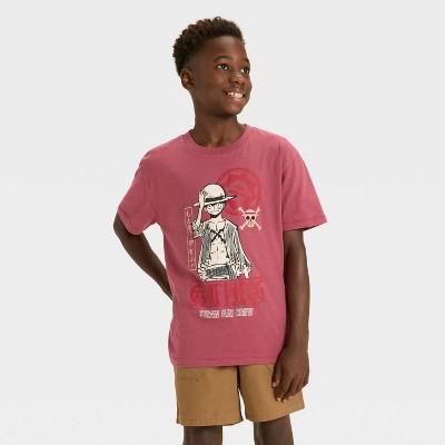 Boys' One Piece Oversized Short Sleeve Graphic T-Shirt - Burgundy