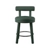 Meridian Furniture,Parlor Green Boucle Fabric Stool, Set of 2 - 3 of 4