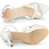 Allegra K Women's Satin Twist Knot Platform Contrast Stiletto Heel Sandals - 4 of 4