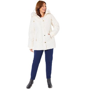 Catherines Faux Fur Hood Puffer Coat - 1 of 4