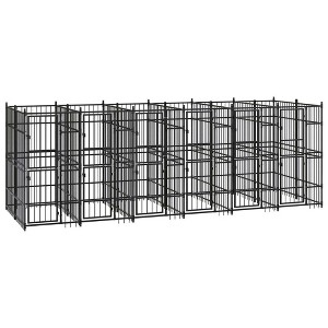 vidaXL Outdoor Dog Kennel Large Dog Crate Dog Cage Exercise Playpen Steel - 1 of 4