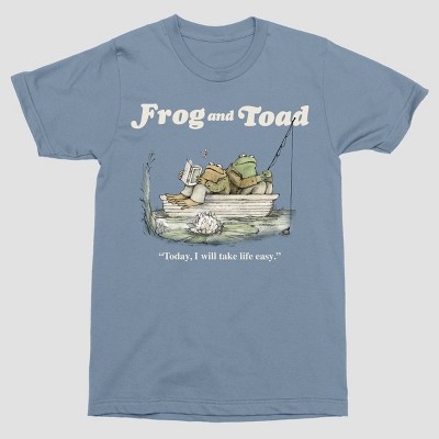 Men's Frog & Toad Fishing Short Sleeve Crewneck T-Shirt - Light Blue M