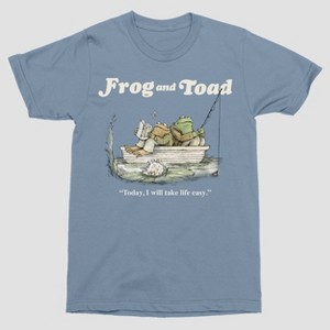 Men's Frog & Toad Fishing Short Sleeve Crewneck T-Shirt - Light Blue - 1 of 3