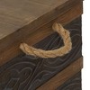 Household Essentials Decorative Trunk, Embossed Metal, Small, Walnut and Almond Stain - image 3 of 4