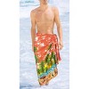 HAPPY BAY Men's Swim Bath Trunk Swimsuit Regular Surfing Swimwear Summer Sarong Long Pareo Beach Wrap One Size Orange, Tree - 2 of 4