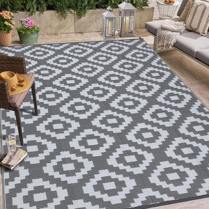 GAOMON Outdoor Rug Outdoor Plastic Straw Rugs Lightweight Modern Geometric Area Rug for Camping Patio Deck Picnic - 1 of 4
