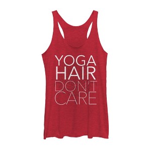Women's CHIN UP Yoga Hair Don't Care Racerback Tank Top - 1 of 3