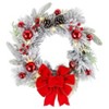The Lakeside Collection Christmas Snow Frosted Pine Decor - Wreath Red - 2 of 2
