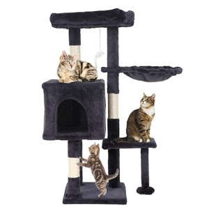 FDW Multi-Functional Cat Tree for Climbing Scratching and Resting Cat Tower for Indoor Cats with Cat Scratching Post Cat Condo Furniture - 1 of 4