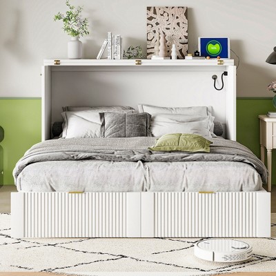 Whisen Clever Design Murphy Bed, Folded into a Cabinet with Drawer and USB Ports