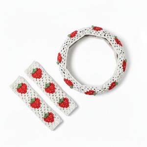Anna-Kaci 3-Piece Crochet Car Steering Wheel and Seat Belt Cover Set - 1 of 4