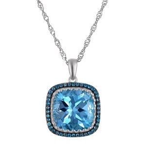 Designs By Gioelli Sterling Silver Blue Topaz Pendant - 1 of 2