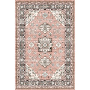 Area Rugs Washable Non-Slip Floral Vintage Print Pattern Carpet for Living Room - 1 of 1