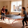 Soozier Full Size Ping Pong Table, Folds into Quarters, Portable Table Tennis Table with Net, Paddles, Balls, MDF, Charcoal Gray - 3 of 4