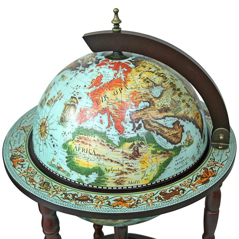 Design Toscano Sixteenth Century Cielo Blue Replica Globe Bar Cabinet, 5 of 8