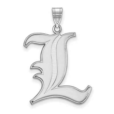 Black Bow Jewelry 10k White Gold Louisville Cardinals NCAA Extra Large Pendant