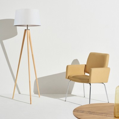 Emma LED Tripod Natural Wood Floor Lamp for Kids' Nursery