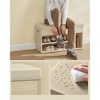 VASAGLE Storage Bench with Cushion, Shoe Bench with Padded Seat, 3 Compartments, Hidden Storage, Shelves,  Natural Beige - 4 of 4
