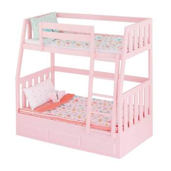 Badger Basket 1-2-3 Convertible Doll Bunk Bed With Bedding And