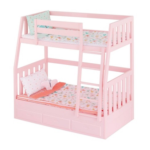 Our Generation Dreams for Two Pink Bunk Beds Accessory Set for 18