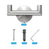 Unique Bargains Stainless Steel Round Wall Mounted Decorative Double Towel Hook - 3 of 3