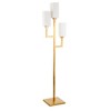 Hudson & Canal 3-Light Torchiere Floor Lamp with Fabric Shade Brass/White: Metal Body, Push Button Switch - 2 of 4