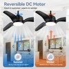 Airsurfer 60" Matte Black Ceiling Fan with Light, 3 Black ABS Blades, Reversible Silent DC Motor, Color-Changing LED & Remote, 6"/12" Downrods - 3 of 4