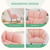 GlasFlength Seating Sets with High Backrest, Upholstered Glider Rocker, Rocking Accent Chairs, for Living Room, Nursery, Pink, 22.83"*22.8"*38.98" - 3 of 4