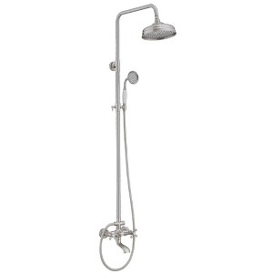 1-Spray Bathroom Outdoor Wall Bar Shower Kit with Tub Faucet and Double Cross Handle - 1 of 4