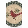 Earth Rugs Cardinal Red Bird Round Coaster – Handcrafted Braided 7" Table Protector - 3 of 3