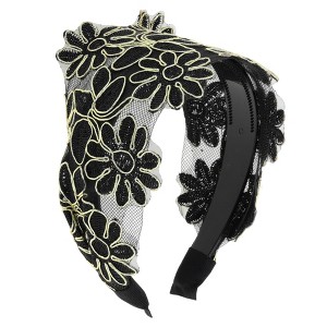 Unique Bargains Women's Fashion Wide-side Headband 6.3"x4.92" 1 Pc - 1 of 4