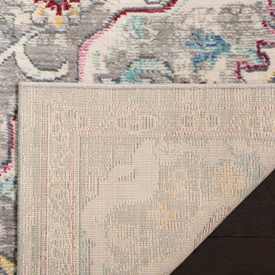 Grey and Light Blue Abstract Synthetic Area Rug, 3' x 5'