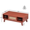 MAYEERTY 44-Inch Cherry Modern Square Wooden Coffee Table - With Rattan Drawer for Living Room - 4 of 4