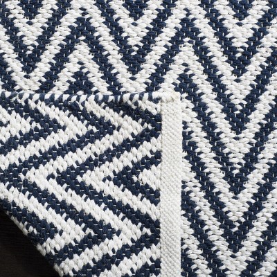 Coastal Charm Blue Cotton 4'x6' Handwoven Flatweave Rug