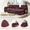 4-Seater L-Shaped Sectional Sofa, Corduroy Sofa with Cup Holders, USB Ports, Storage Ottoman & Movable Console - ModernLuxe - 4 of 4