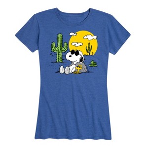 Women's - Peanuts - Snoopy & Woodstock Short Sleeve Graphic T-Shirt - 1 of 4