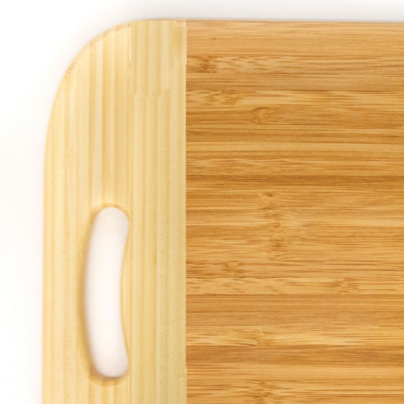 BergHOFF Bamboo Rectangle Handled Cutting Board Two-tone, 14.2"x9.9"x0.7", 2 of 4