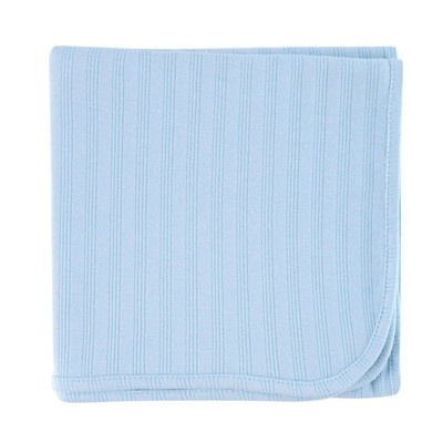 Touched by Nature Baby Boy Organic Cotton Swaddle, Receiving and Multi-purpose Blanket, Blue, One Size