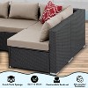 ELJGET 7PCS Patio Rattan Furniture Set Sectional Sofa Cushioned Garden Peacock Blue - 4 of 4
