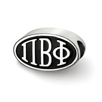 Black Bow Jewelry Sterling Silver Pi Beta Phi Greek Life Bracelet Bead Charm