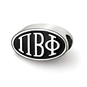 Black Bow Jewelry Sterling Silver Pi Beta Phi Greek Life Bracelet Bead Charm - 1 of 3
