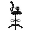 Emma and Oliver Mid-Back Mesh Drafting Chair with Adjustable Arms - 3 of 4