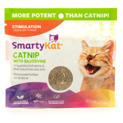 SmartyKat Silvervine & Catnip Blend Resealable Pouch Cat Treats -  0.5oz