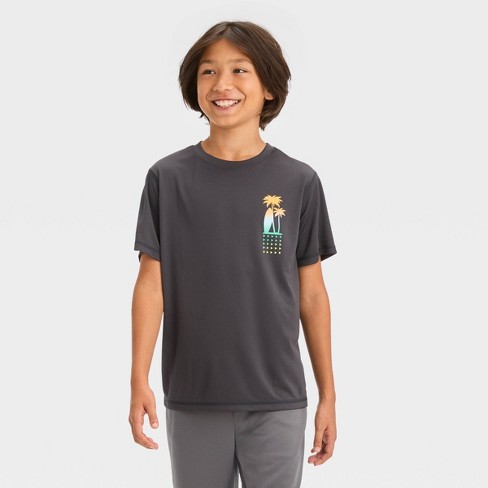 Boys' Short Sleeve 'surf' Graphic T-shirt - All In Motion™ Black M