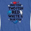 Women's - Dr. Seuss - Red, White and Blue Fish Short Sleeve Graphic T-Shirt - 2 of 4