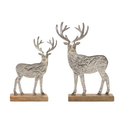 Melrose Metal Deer Silhouette (Set of 2)