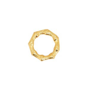 Saro Lifestyle Sleek Aluminum Bamboo Napkin Ring (Set of 4), 1.5", Gold - 1 of 4