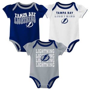 NHL Tampa Bay Lightning Infant Girls' 3pk Bodysuits - 1 of 4