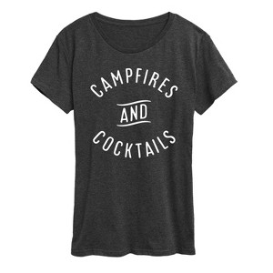 Women's - Instant Message - Campfires And Cocktails Short Sleeve Graphic T-Shirt - 1 of 4